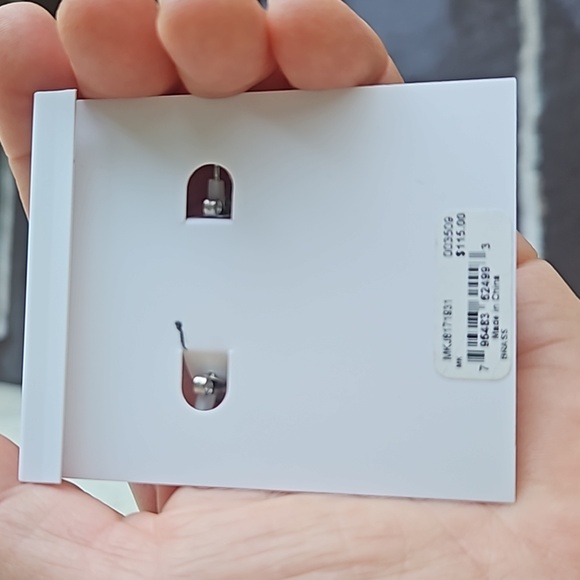 NWT Michael Kors Women's Hoop Earrings Gold & Platinum Crystals Brass Ch… - Picture 8 of 11